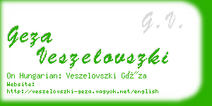 geza veszelovszki business card